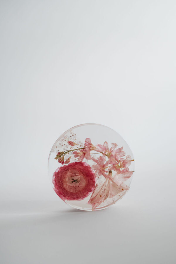 Pink Floral and Sequin Coaster Set (Set of 4) - Image 4