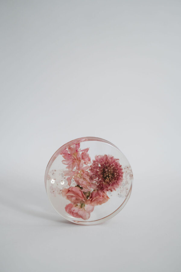 Pink Floral and Sequin Coaster Set (Set of 4) - Image 7